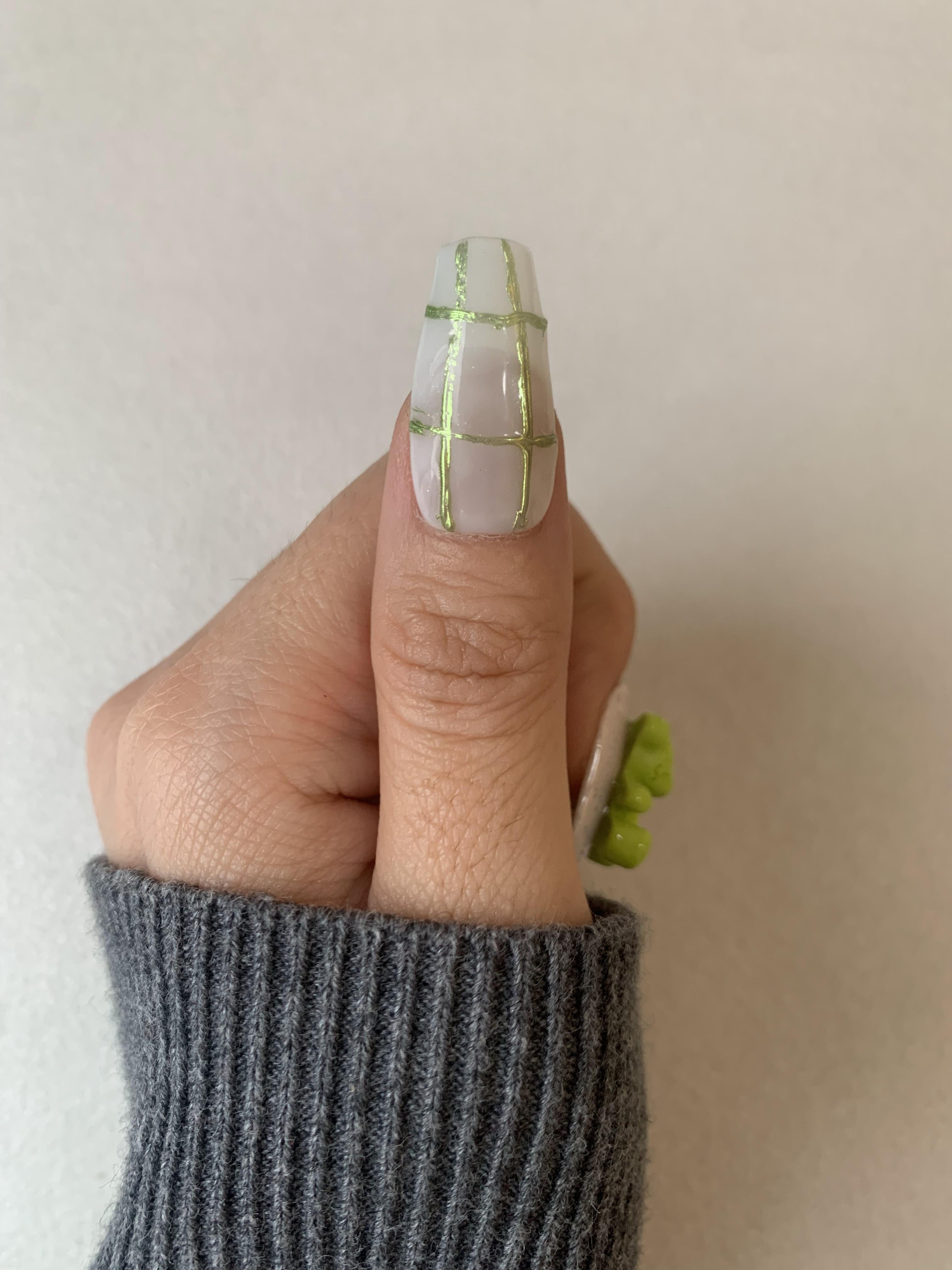 Fairy Forest Green Handmade Press-On Nails