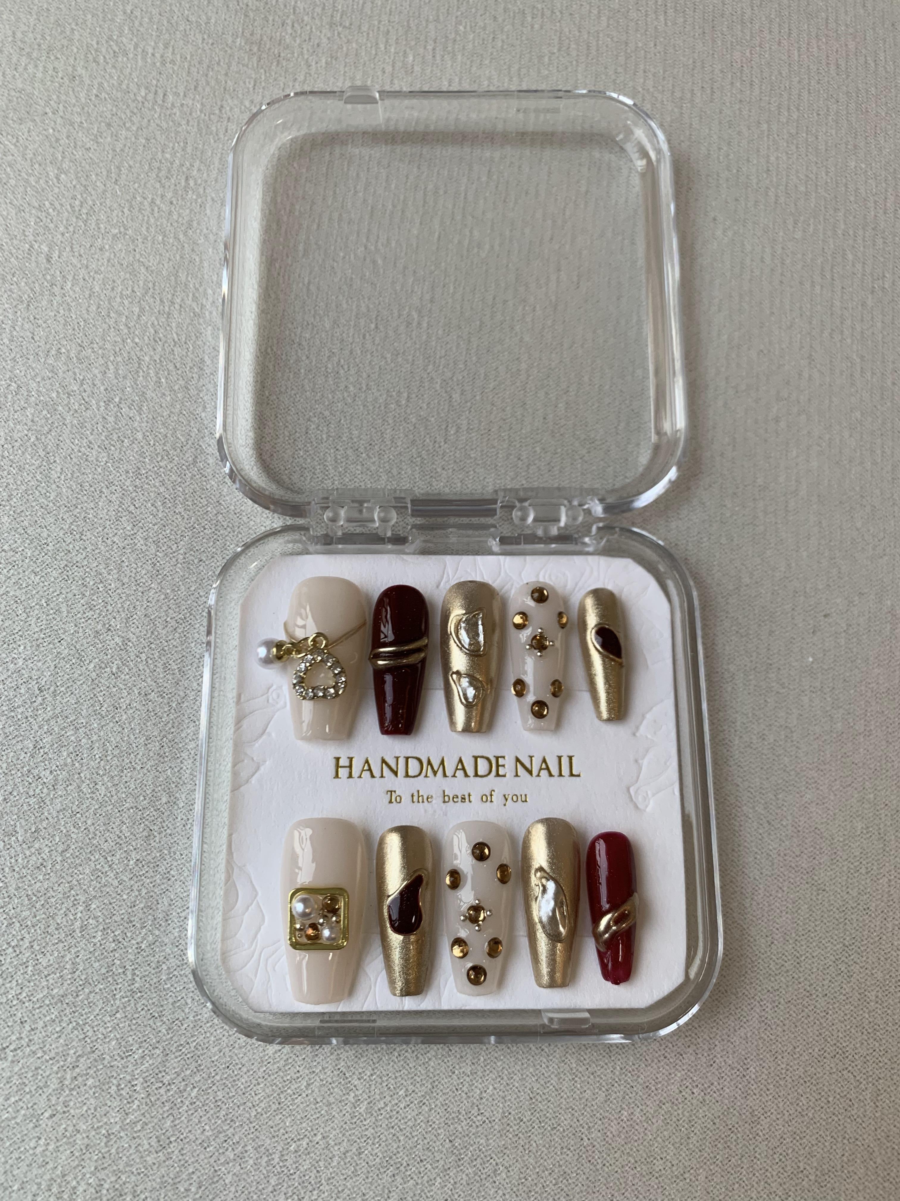 Cleopatra VII Handmade Luxury Gold Press-On Nails for Parties