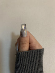 Midnight Mirage Black Handmade Press-On Nails for Night Out