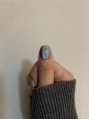 Sapphire Sky Blue Handmade Press-On Nails for Elegant Looks