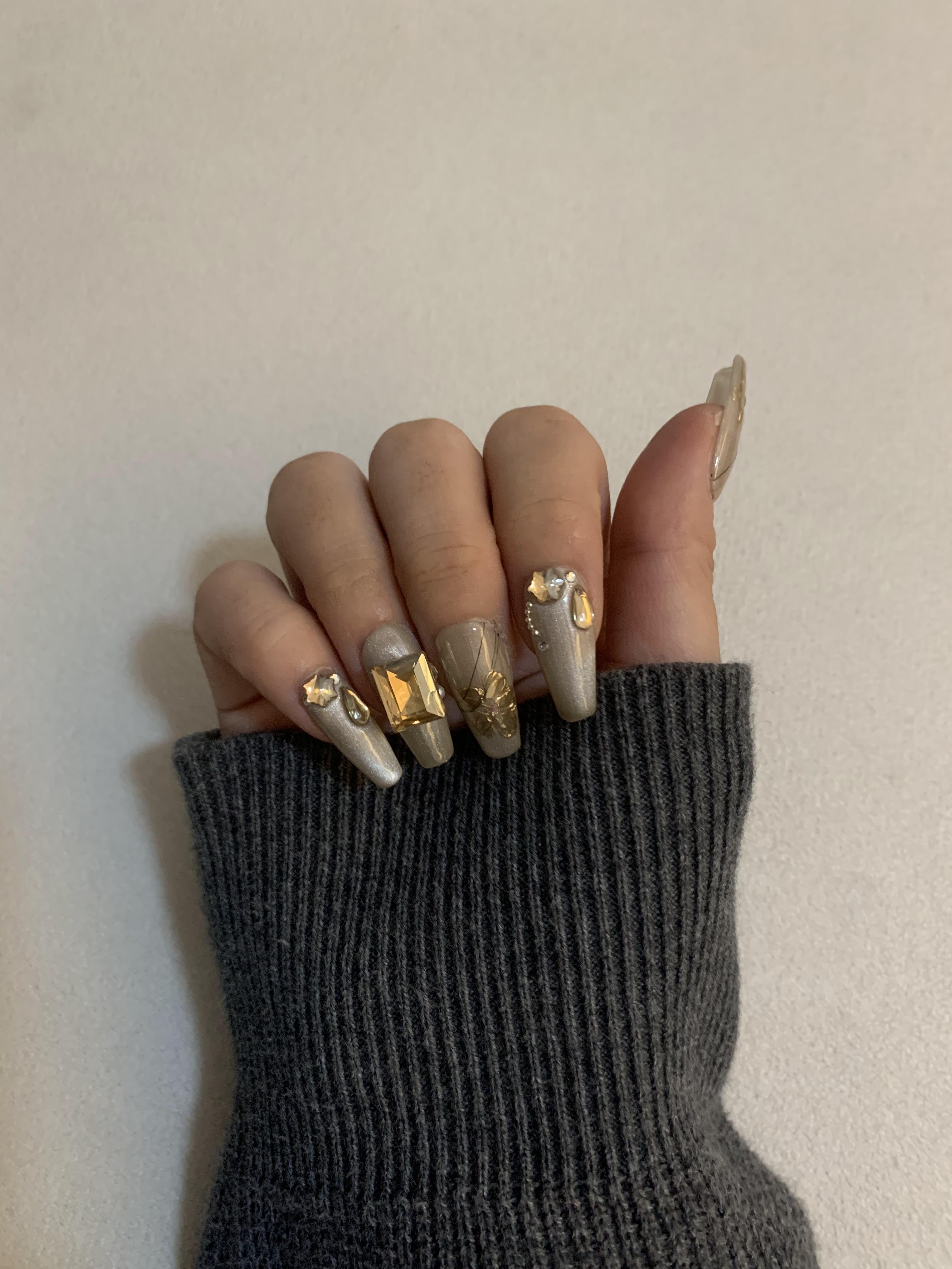 Toffee Tango Brown Handmade Press-On Nails for Chic Daily Wear