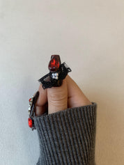 Ruby Charm Red Handmade Press-On Nails for Elegant Occasions
