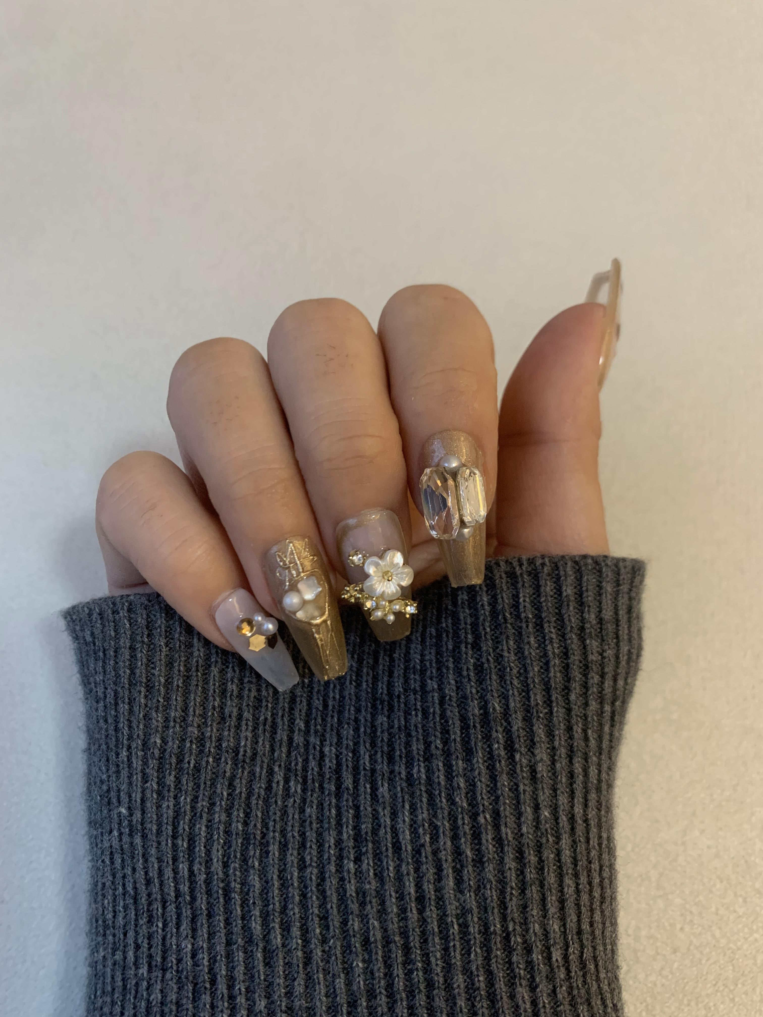 Cinnamon Kiss Handmade Floral Press-On Nails