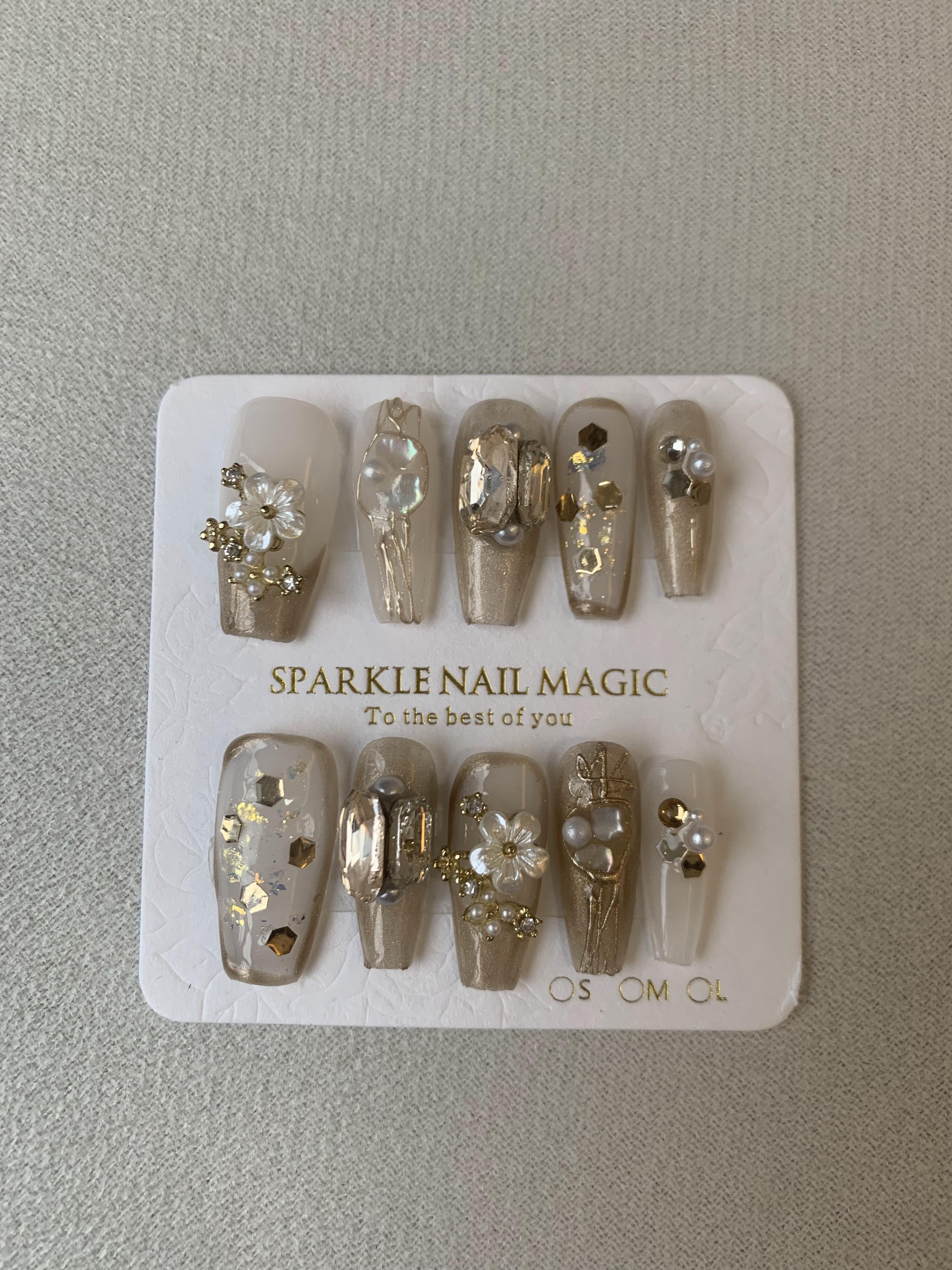 Cinnamon Kiss Handmade Floral Press-On Nails