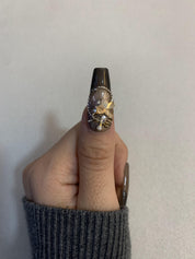Bronze Beauty Metallic Handmade Press-On Nails for Glam Looks