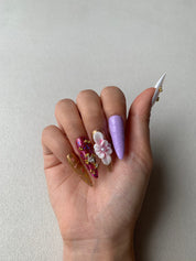 Lavender Love Story Purple Handmade Press-On Nails for Date Night