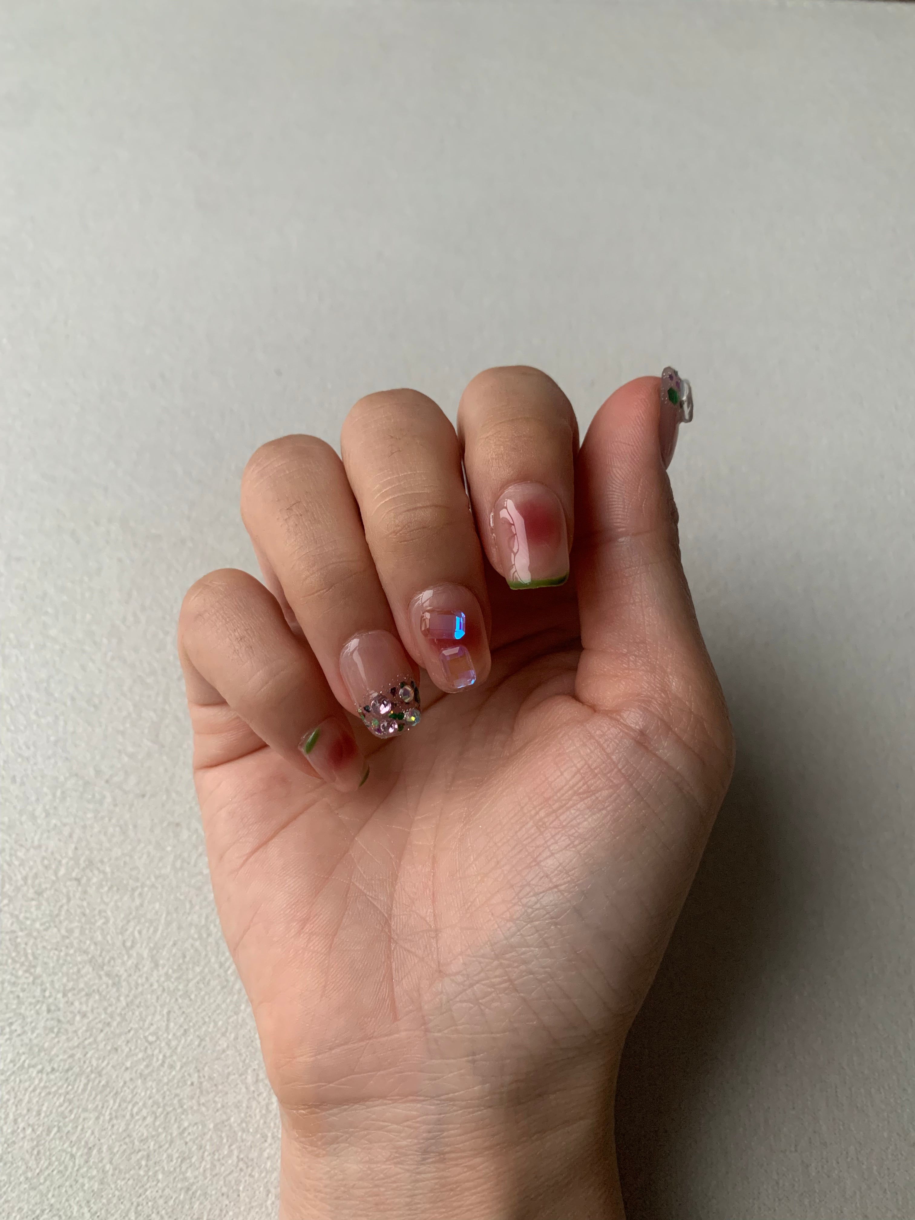 Prismatic Dance Colorful Handmade Press-On Nails for Party Looks